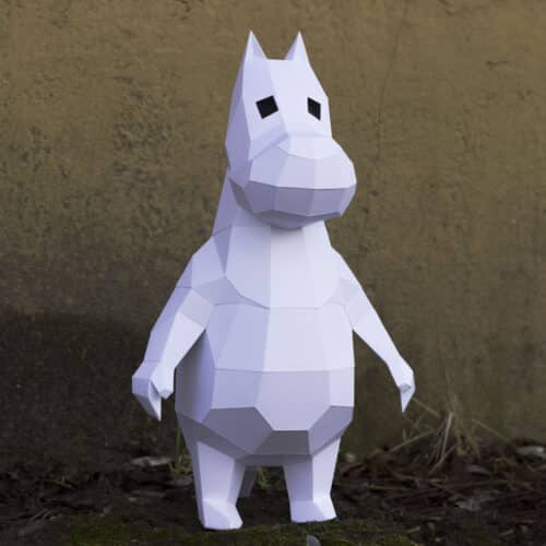 Petit hippopotame en papercraft 3D