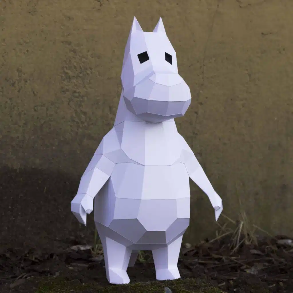 Petit hippopotame en papercraft 3D