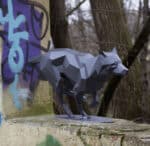 Loup en papercraft 3D à assembler