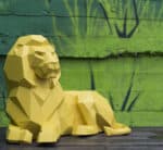 Papercraft di leone sdraiato in origami 3D Papercraft di leone sdraiato in origami 3D
