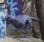 Loup en papercraft 3D à assembler