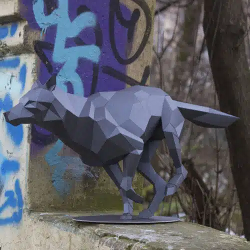 Loup en papercraft 3D à assembler