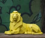 Papercraft di leone sdraiato in origami 3D Papercraft di leone sdraiato in origami 3D