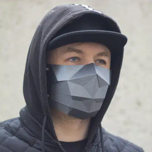 Masque polygonal papercraft 3D Halloween