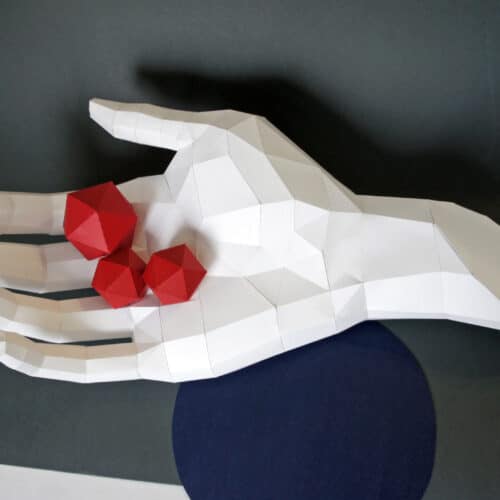 Sculpture main droite en papercraft 3D