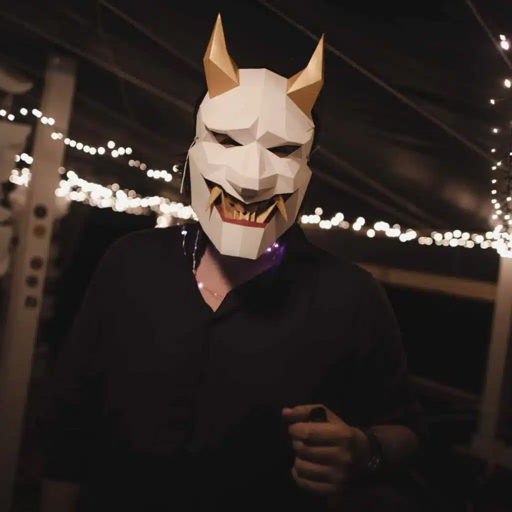 Masque démon Oni en papercraft 3D