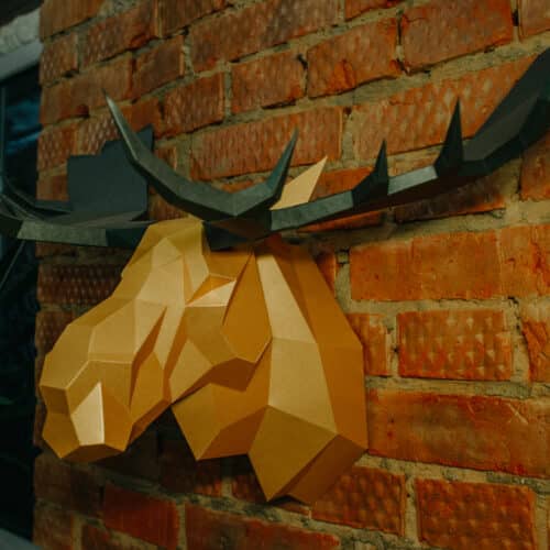 Trophée élan en papercraft 3D