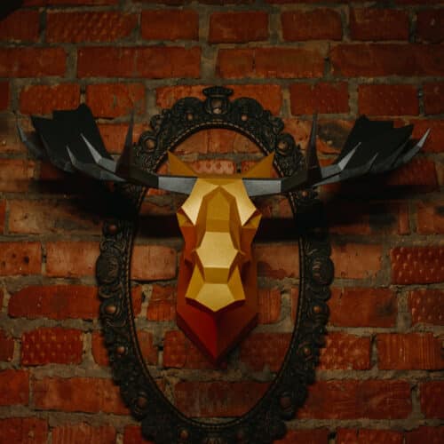 Trophée élan en papercraft 3D
