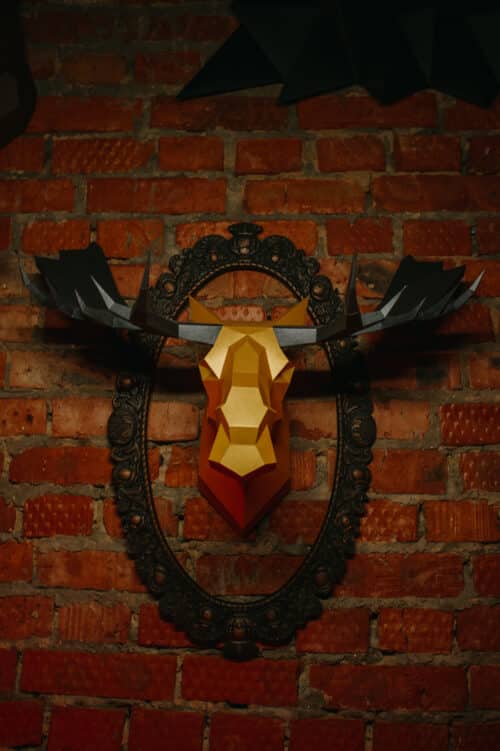 Trophée élan en papercraft 3D