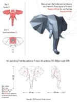 Tête d'éléphant en papercraft 3D