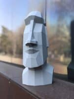 Tête de Moai en papercraft 3D