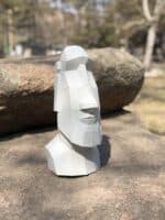 Tête de Moai en papercraft 3D