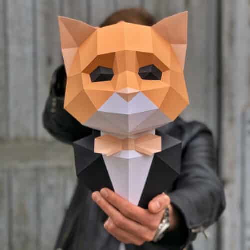 Chat en costume papercraft 3D