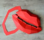 Lèvres rouges en papercraft 3D