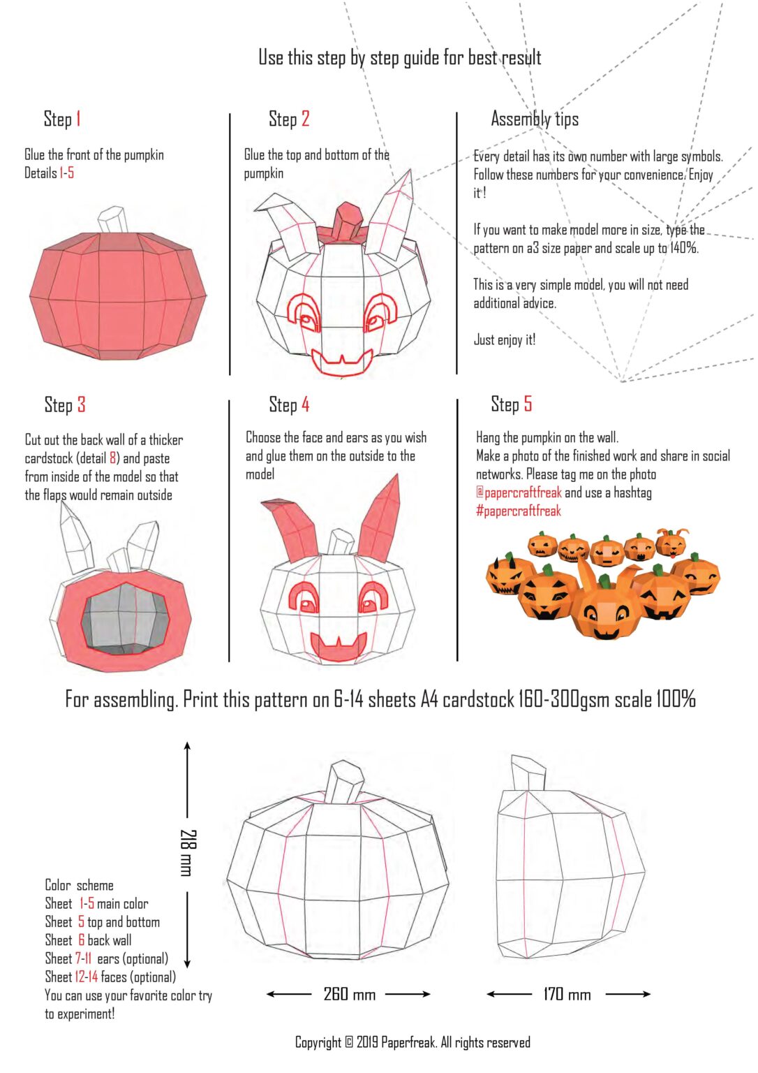 Papercraft 3D citrouille Halloween Papercraft 3D citrouille Halloween
