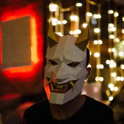 Masque démon Oni en papercraft 3D