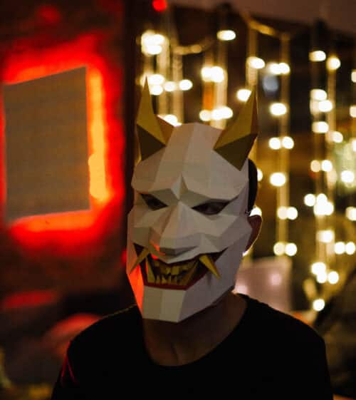 Masque démon Oni en papercraft 3D