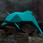 Papercraft eines Delfins in 3D-Origami