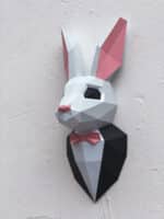 Lapin en costume en papercraft 3D