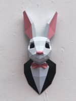 Lapin en costume en papercraft 3D