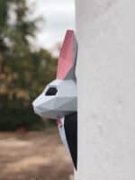 Lapin en costume en papercraft 3D