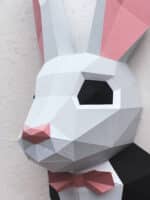 Lapin en costume en papercraft 3D
