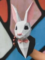 Lapin en costume en papercraft 3D