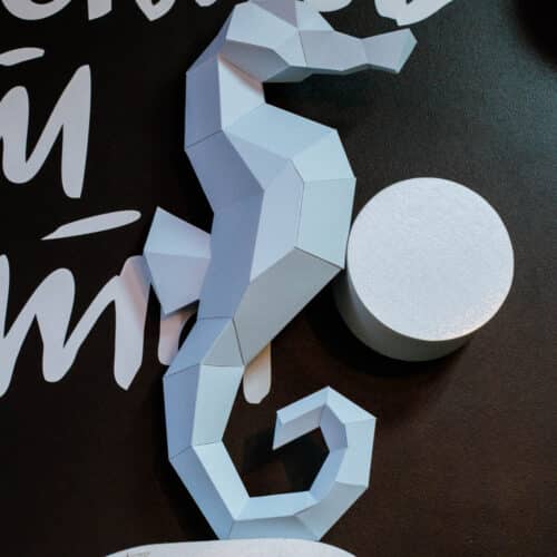 Hippocampe en papercraft 3D