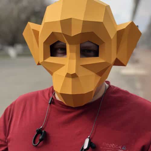 Masque singe papercraft 3D Halloween