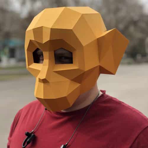Masque singe papercraft 3D Halloween