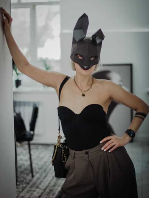 Masque lapin 3D en papercraft