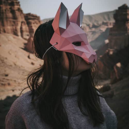 Masque chat en papercraft 3D