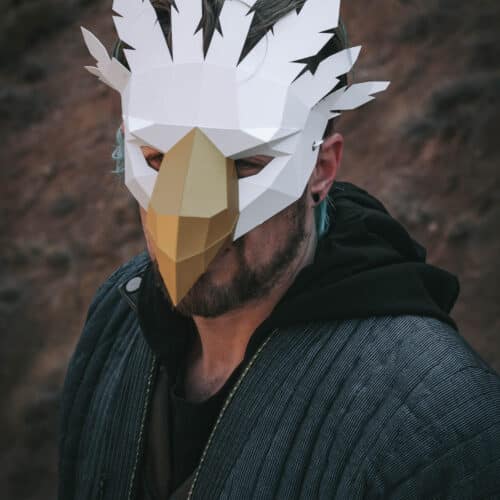 Masque d'aigle en papercraft 3D