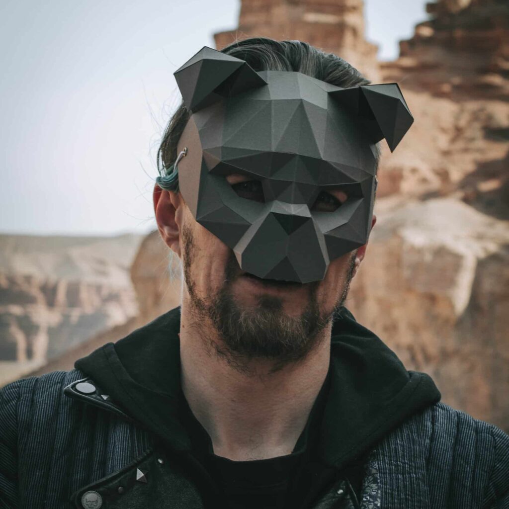 Masque chien papercraft 3D