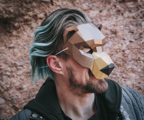 Masque loup en papercraft 3D