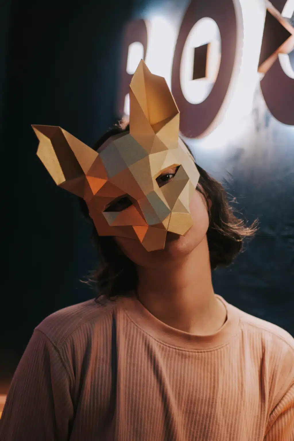 Papercraft de masque chat en origami 3D Papercraft de masque chat en origami 3D