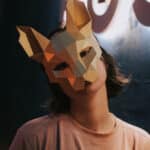 Papercraft de masque chat en origami 3D