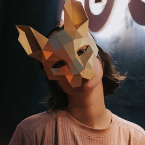 Masque chat en papercraft 3D