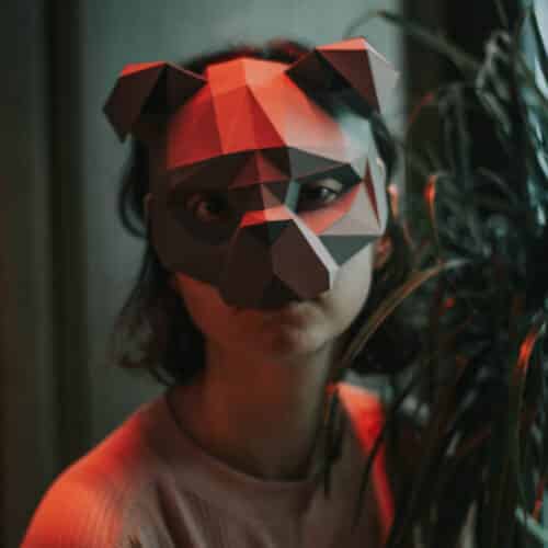 Masque chien papercraft 3D