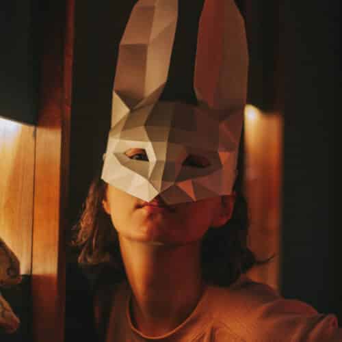 Masque lapin 3D en papercraft