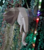Tête d'éléphant en papercraft 3D