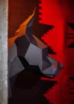 Tête de doberman en papercraft 3D