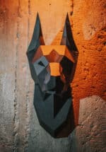 Tête de doberman en papercraft 3D