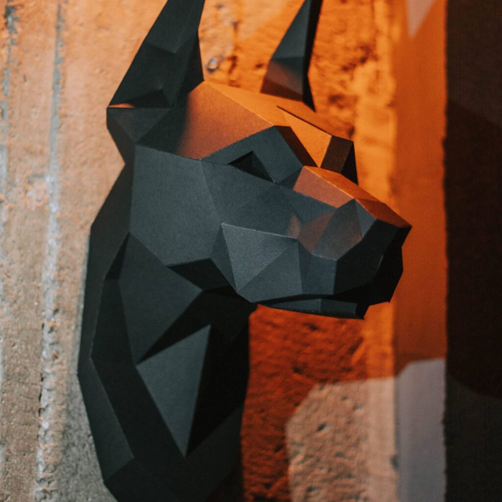 Tête de doberman en papercraft 3D