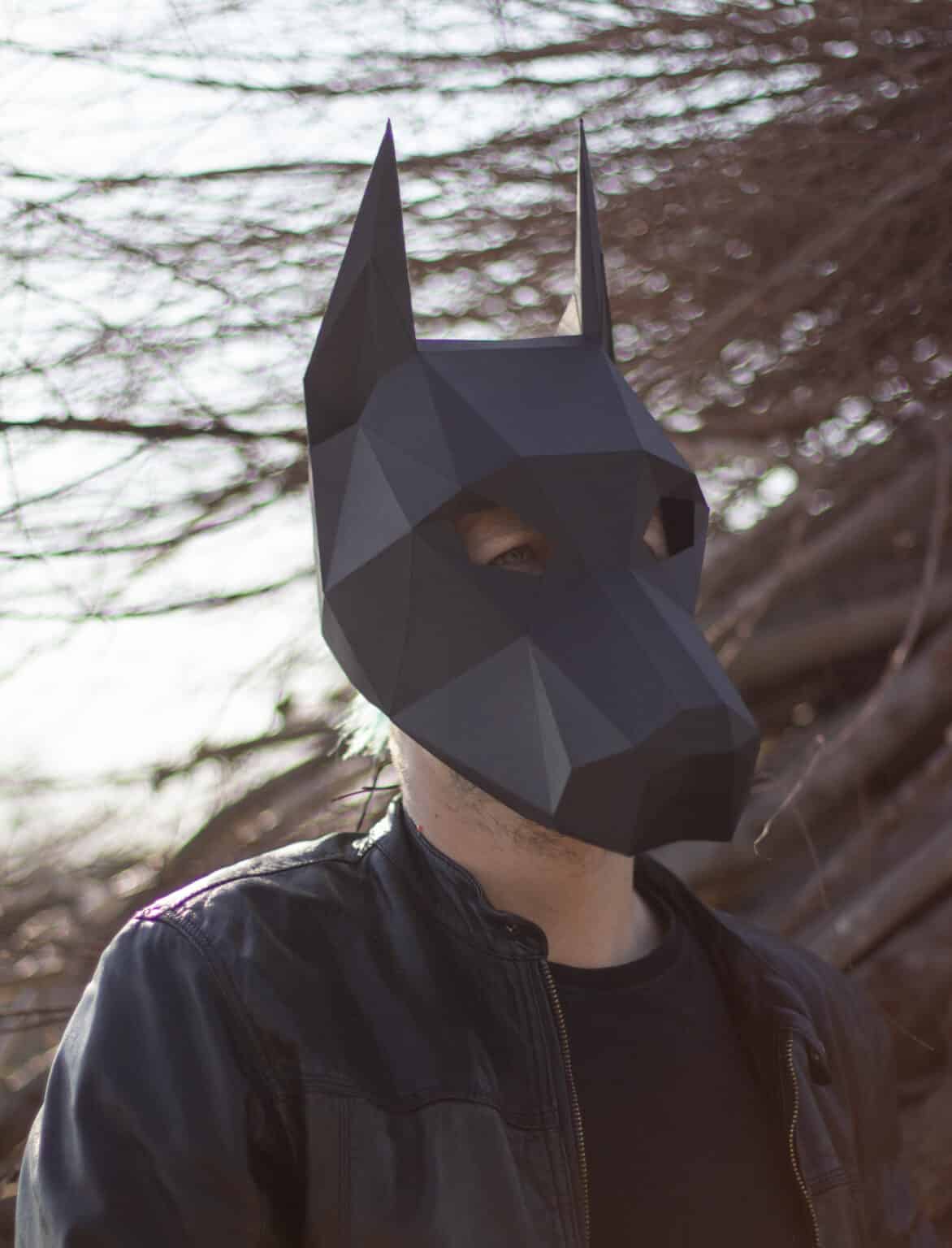 Papercraft Dobermann Helm Maske in Origami 3D Papercraft Dobermann Helm Maske in Origami 3D