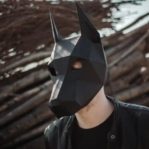 Masque casque Doberman en papercraft 3D