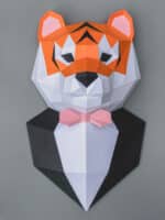 Trophée tigre en costume papercraft 3D