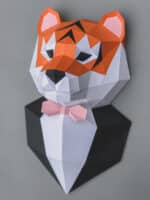Trophée tigre en costume papercraft 3D
