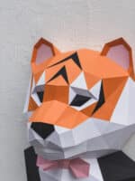 Trophée tigre en costume papercraft 3D