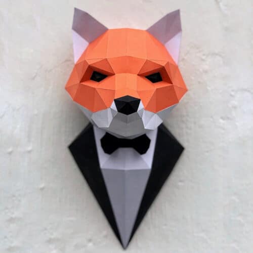 Papercraft 3D renard en costume